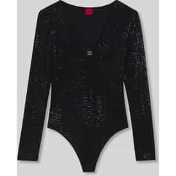 Slim fit body van glanzende, elastische jersey, model 'DAMMERY'