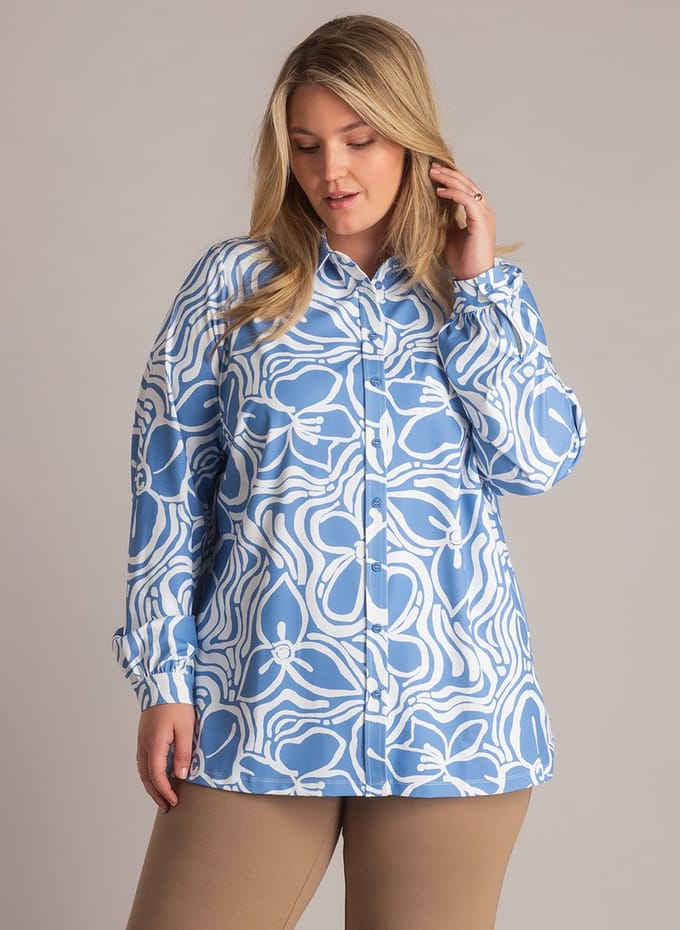 YEST CURVE YESTCurvevedita Tops - Uniform Blue/Off Whi - maat 0(46)