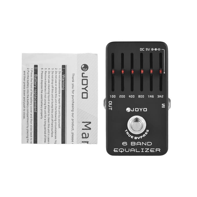 6 Band EQ Gitaarpedaal Equalizer Effectpedaal voor Elektrische Gitaar Effectpedaal True Bypass DC 9V zwart