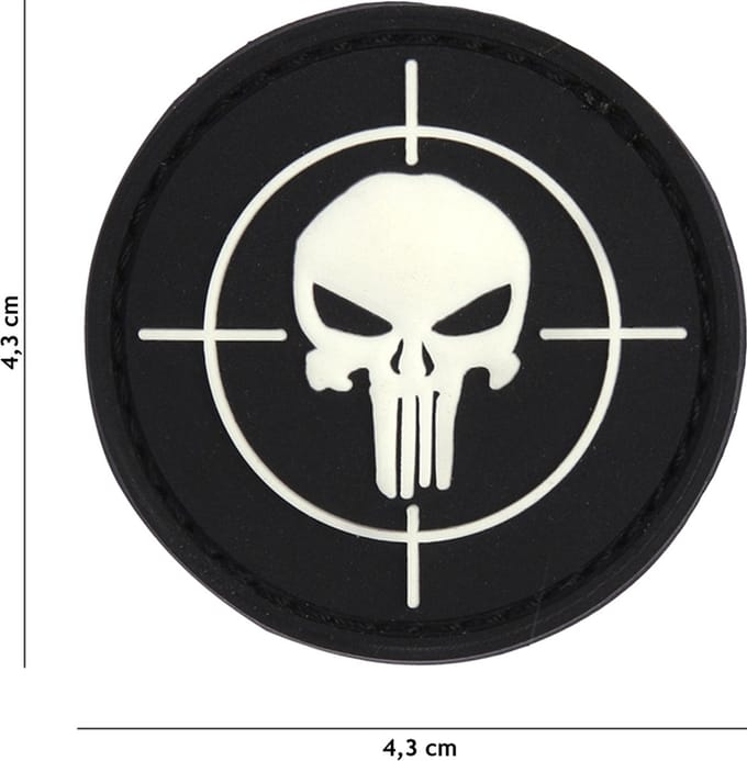 Embleem 3D PVC Punisher vizier zwart