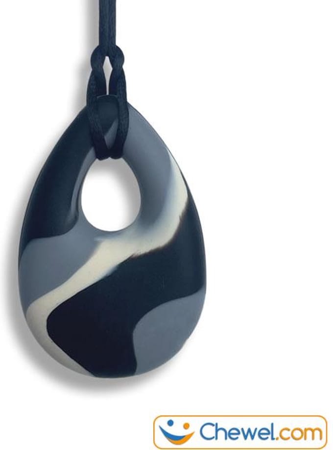 Bijtketting Kauwketting | Druppel Camouflage | Chewelry - Zwart