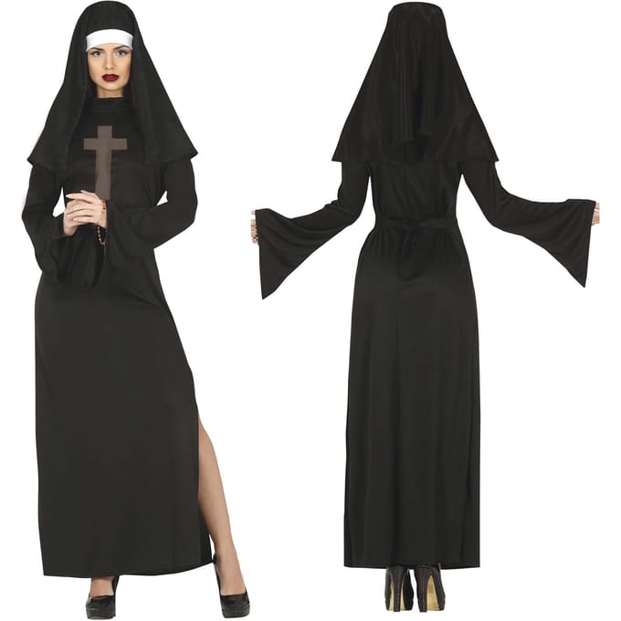 Costume Costume Nonne Sœur Habit Halloween L black