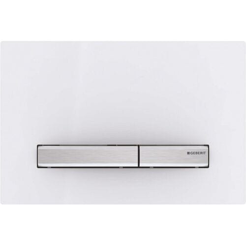 Geberit SIGMA50 bedieningsplaat voor dubbele spoeling, glanzend wit/chroom