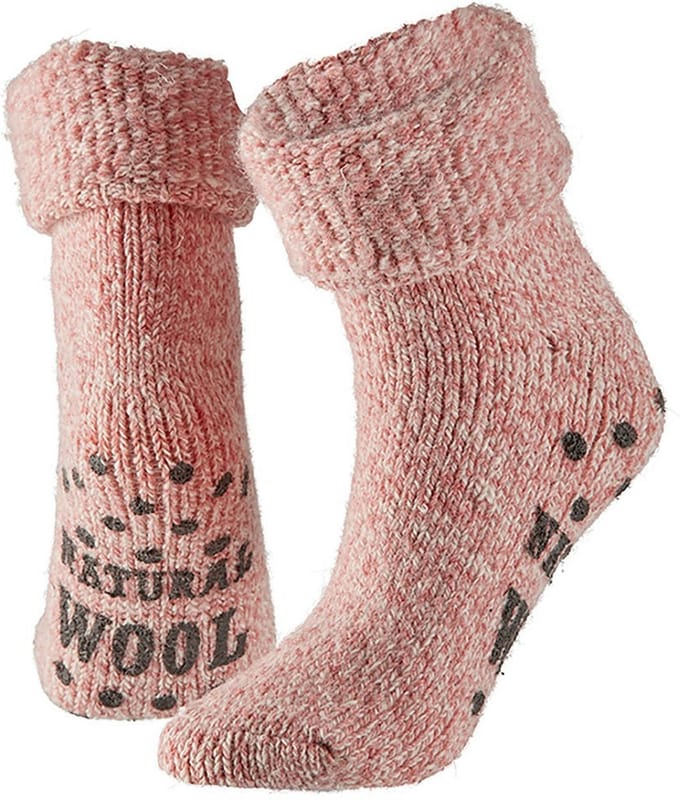 Apollo  - Huissokken - 30% Wol - AntiSlip - Roze - Unisex - Maat 35-38