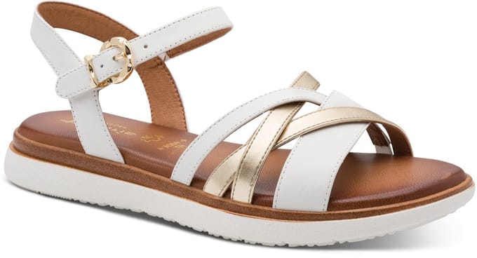 Tamaris - maat 41 - Comfort Essentials Dames Sandalen - WIT COMBI