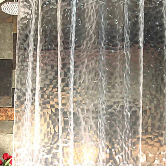 Douchegordijn Verdikt 3D Waterkubus PEVA Lichtgewicht Douchegordijn voor Badkamer Wit wit