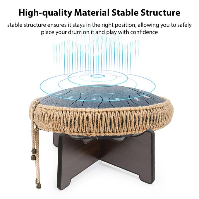 Stalen Tongdrum Beugel Houten Tongdrum Standaard Slaginstrument Snaredrum Standaard Handpan M black