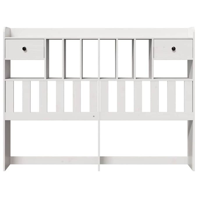 vidaXL - Hoofdbord - met - opbergruimte - 140 - cm - massief - grenenhout - wit