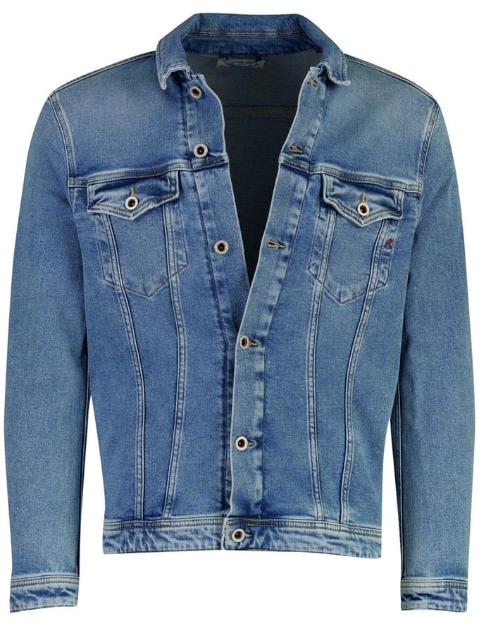 Blauw Replay jack spijker stof met knopen