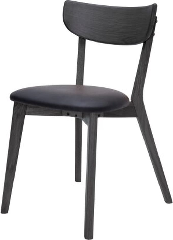 Eetkamerstoel Pero eiken zwart Pu-leer - zwart - eetkamerstoelen set van 2