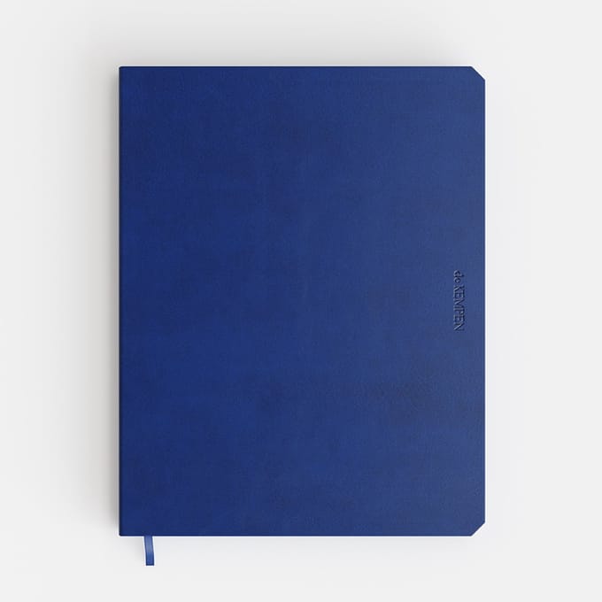De Kempen - Agenda 2026 - Weekly Notes - Vlakliggend - Marmeren Schutblad - Large 17.1 x 22 cm - Blue Note/Blauw