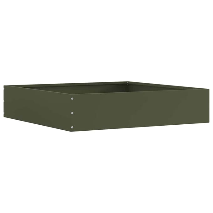 vidaXL - Gazonrand - 60 - x - 60 - x - 13 - cm - Staal - Olijfgroen