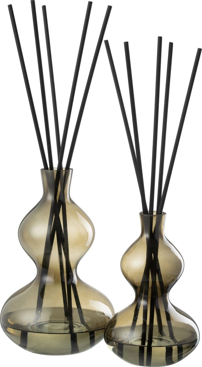 J-Line geurstokjes Olive & Frank Incense - glas - groen - large