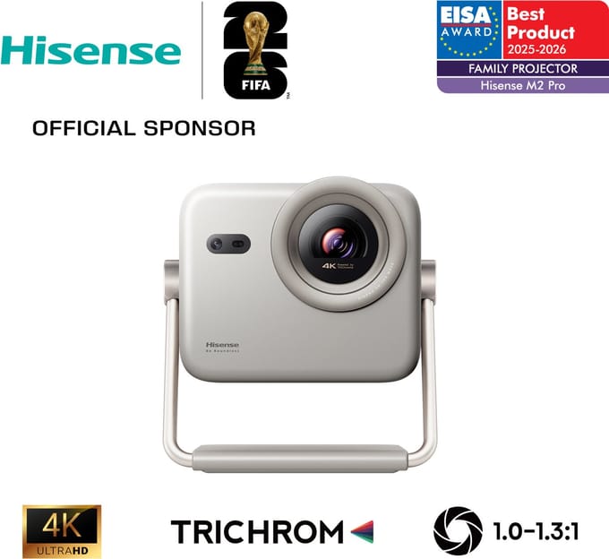 Hisense M2 Pro - Laser Projector 4K (3840x2160) - 3D - Optical Zoom 1.0-1.3 - Auto Keystone correctie - Met draagbare koffer - Grijs