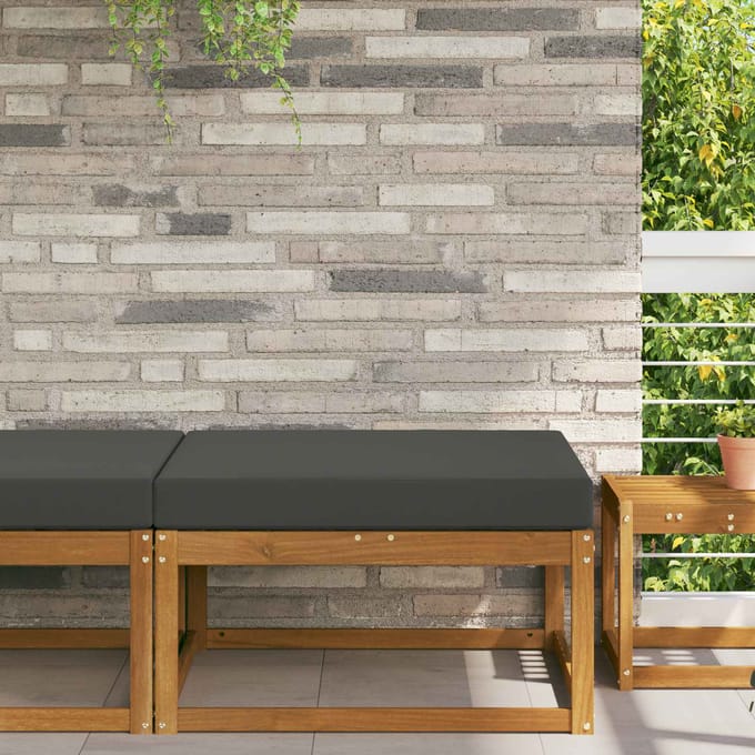 vidaXL - Buitenbankkussen - Polyester - Antraciet - 80 - x - 80 - cm