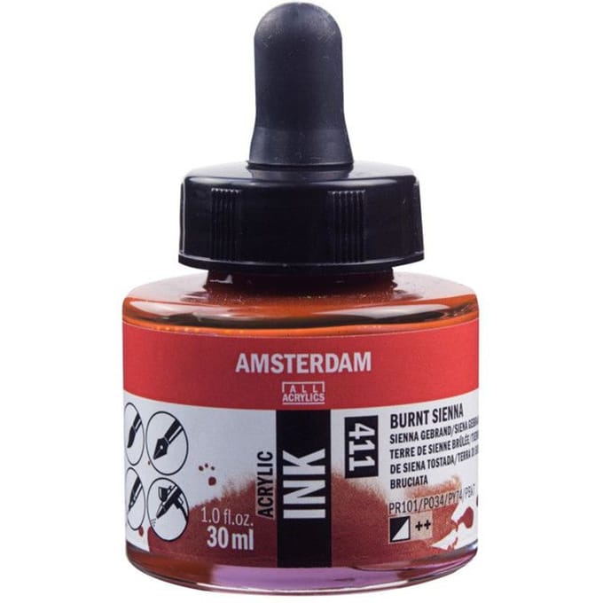Amsterdam Acrylic Ink Fles 30 ml Sienna Gebrand 411