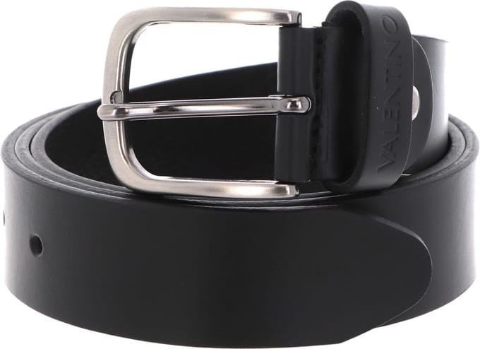VALENTINO Leren Riem Bairone Leather Belt W105 Nero Zwart