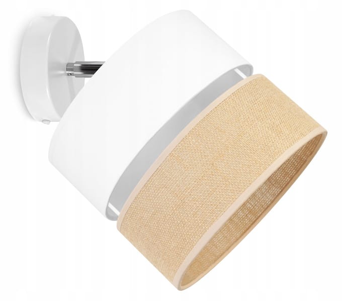 Light-Home JUTA – Plafondlamp/Wandlamp – Jute Kap 20 cm – Wit – Modern