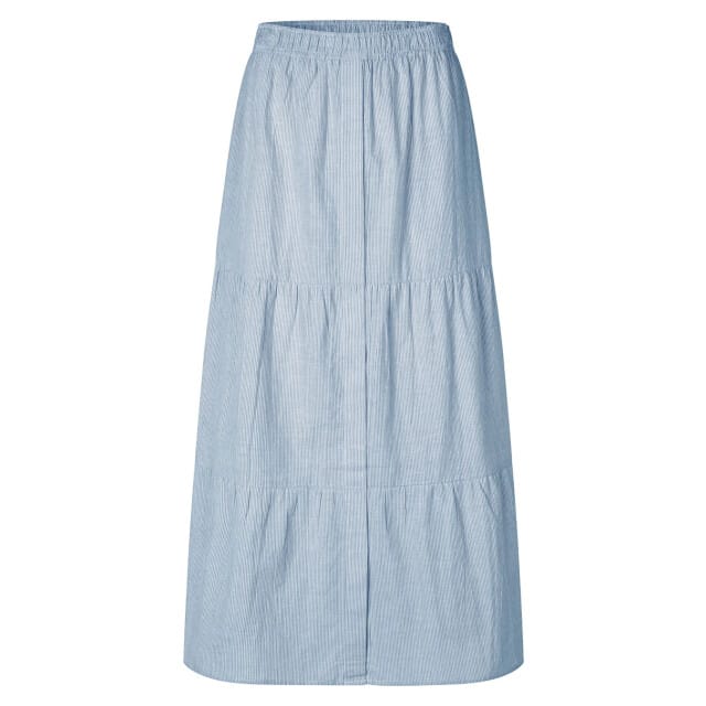 mbyM Otille-M rok maxi gestreept blauw