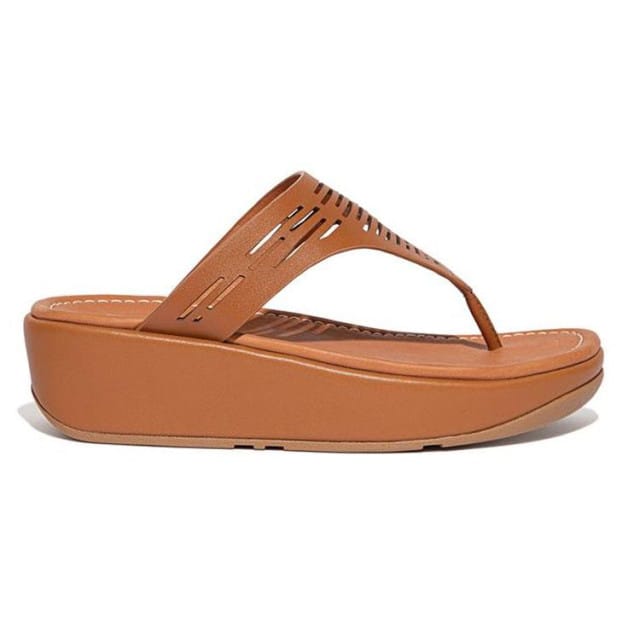 FitFlop Lulu Sleek Toe Post - Geo Laser BRUIN - Maat 42