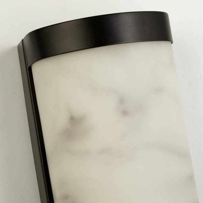 Searchlight LED wandlamp Nile, hoogte 36 cm, zwart, staal, IP44