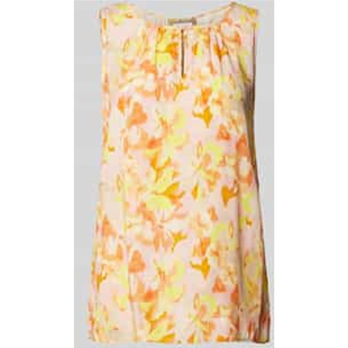 Blousetop met druppelvormige hals, model 'WOVEN'