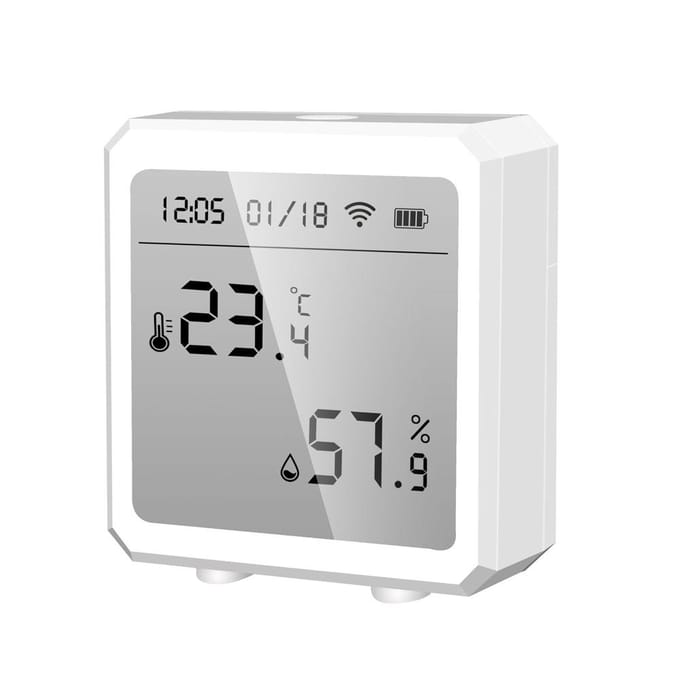 Détecteur d'humidité et de température Tuya WiFi BT, écran LCD, capteurs, alarme haute/basse température/humidité blanc