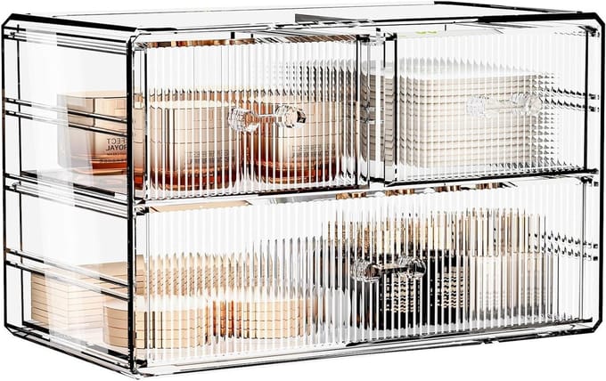 Make-up Organizer - Beauty Opslag - Sieraden Opbergen - Stapelbaar Ontwerp - 3 Laden - Transparant