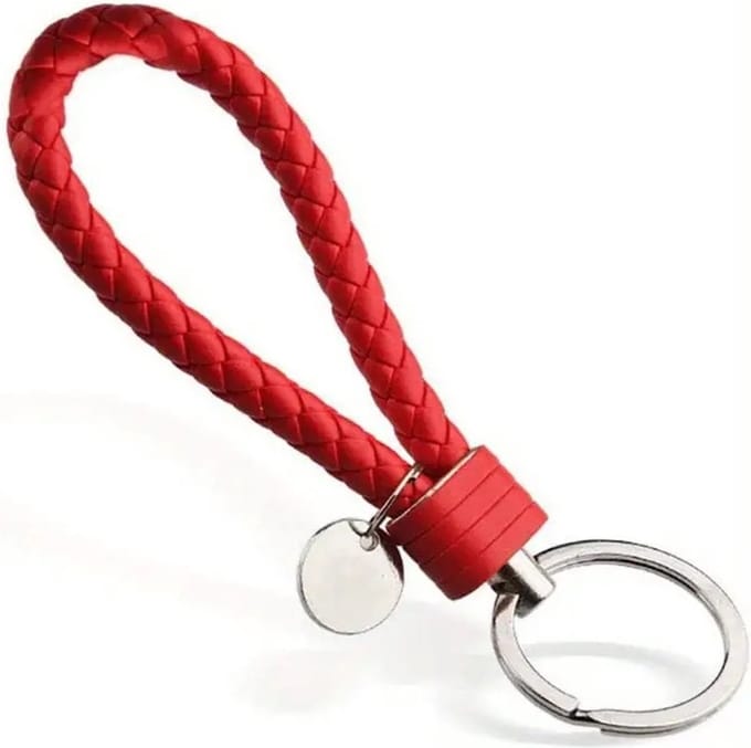 Luxe Sleutelhanger PU leer I Sleutelhouder I Geweven Sleutelhanger I Universeel I Rood