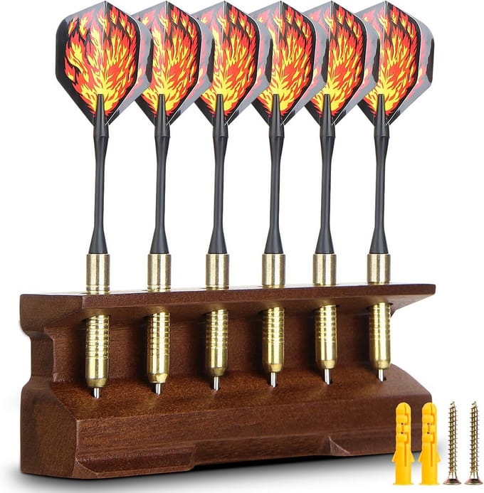 2-in-1 houten dartpijlhouder en wanddisplay voor dartpijlen
