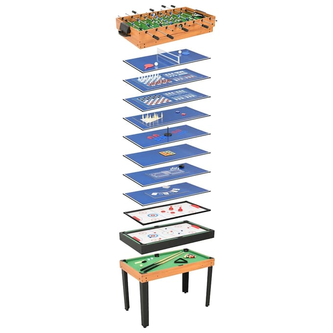 vidaXL - Multispeeltafel - 15-in-1 - 121x61x82 - cm - esdoornkleurig