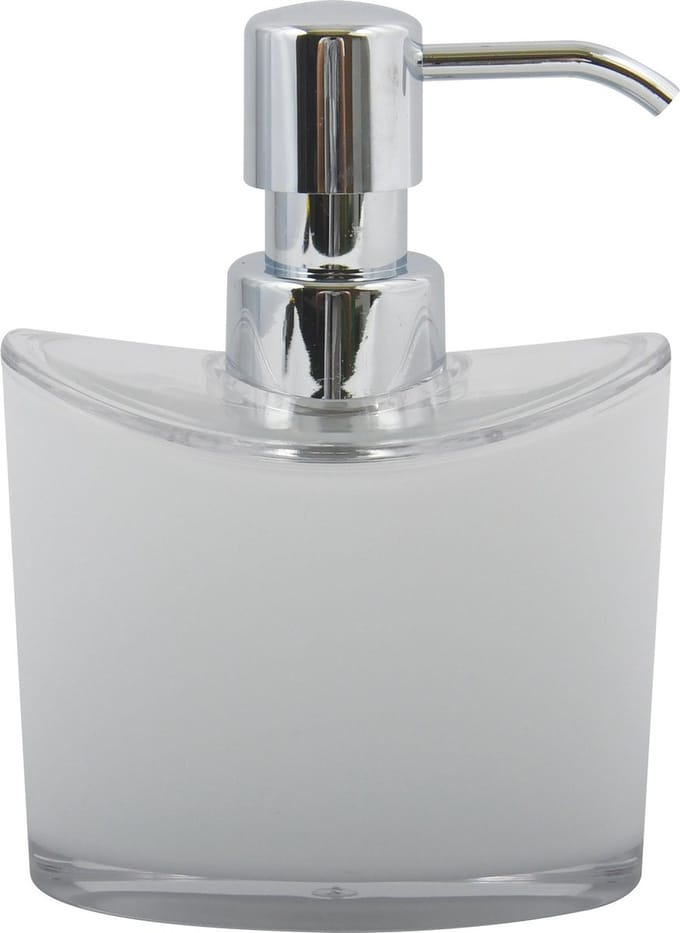 MSV Zeeppompje/dispenser Aveiro - 2x - PS kunststof - wit/zilver - 11 x 14 cm - 260 ml