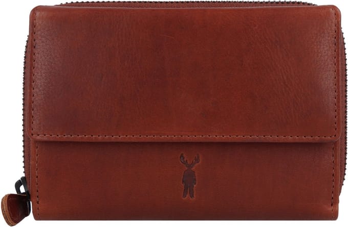 Jack Kinsky Risör Portemonnee RFID-bescherming Leer 14 cm - Jongens - Horizontaal - cognac