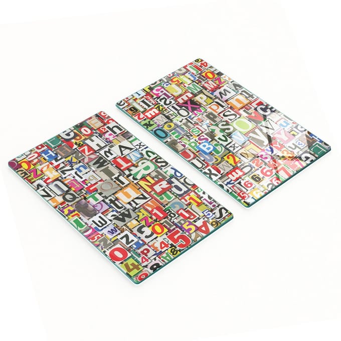 Gehard multifunctioneel decoratief bord van glas voor lettercollage 2x30x52 cm