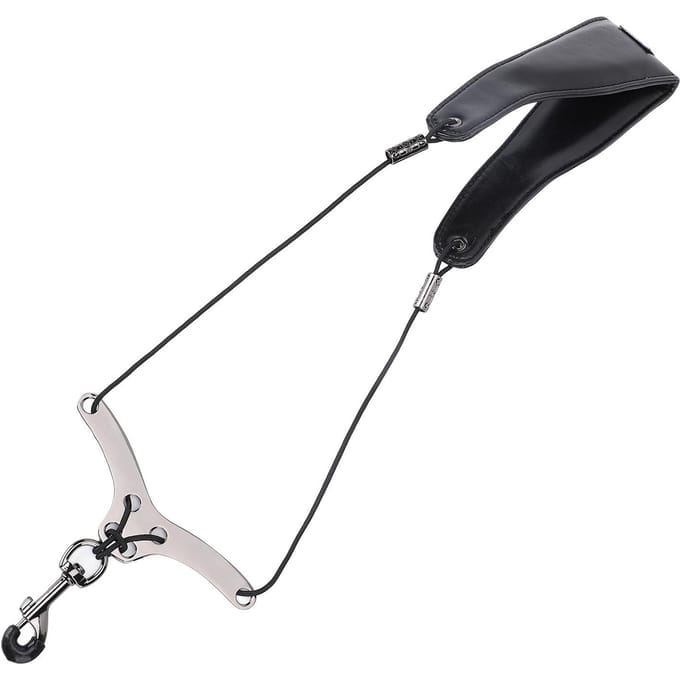 Saxofoon Nekriem Lengte Verstelbaar Ergonomische Kussens Universele Saxofoonriem voor Sopraan Tenor Alto black