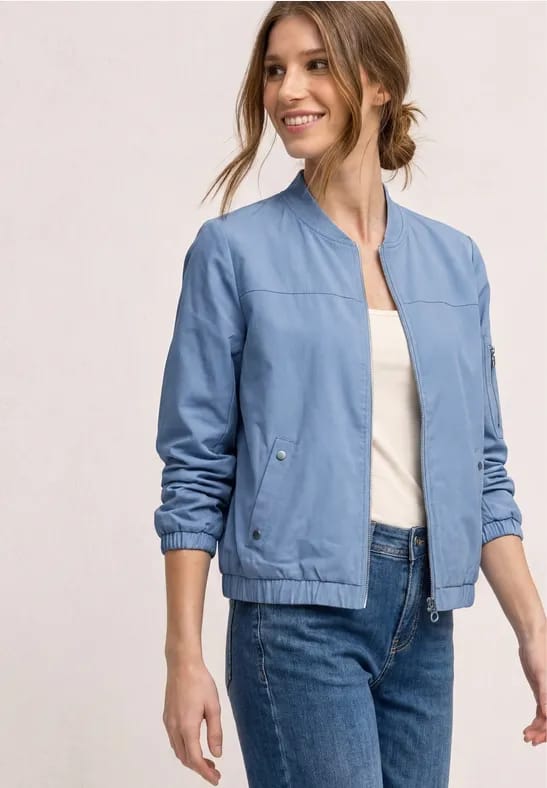 Blouson met ronde hals en ritssluiting