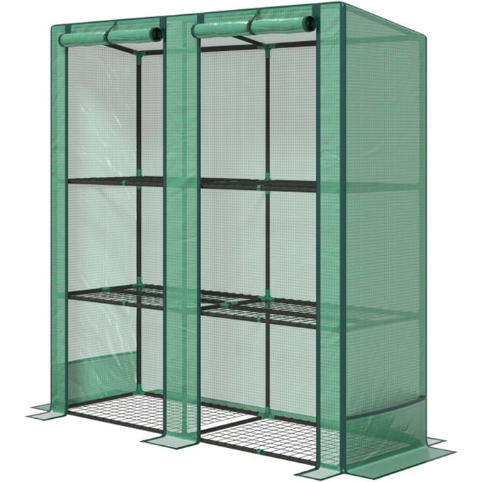 4goodz Foliekas Loopkas met 3 Planken - 48x144x152 cm - Groen