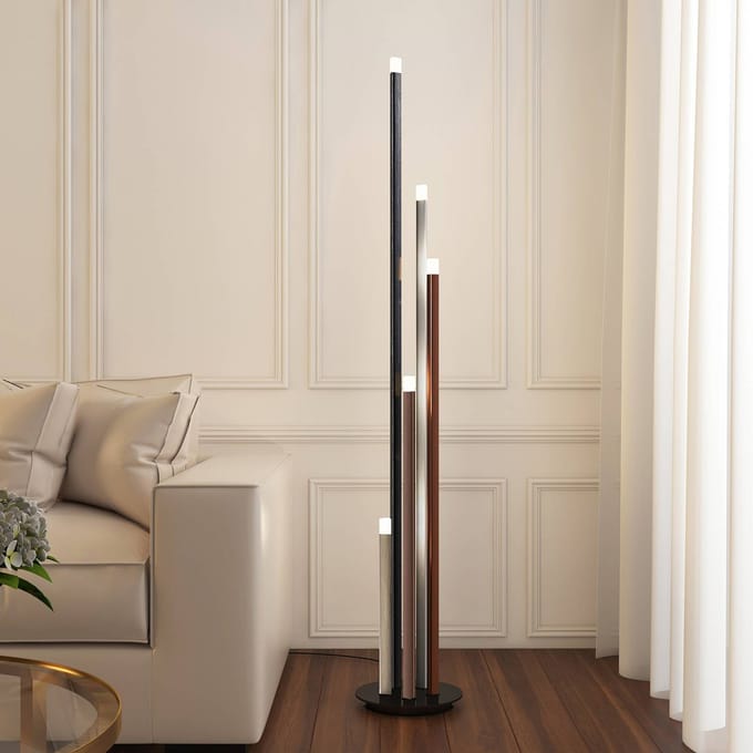 Lucande LED vloerlamp Stoika, 150 cm, 5-lamps, metaal