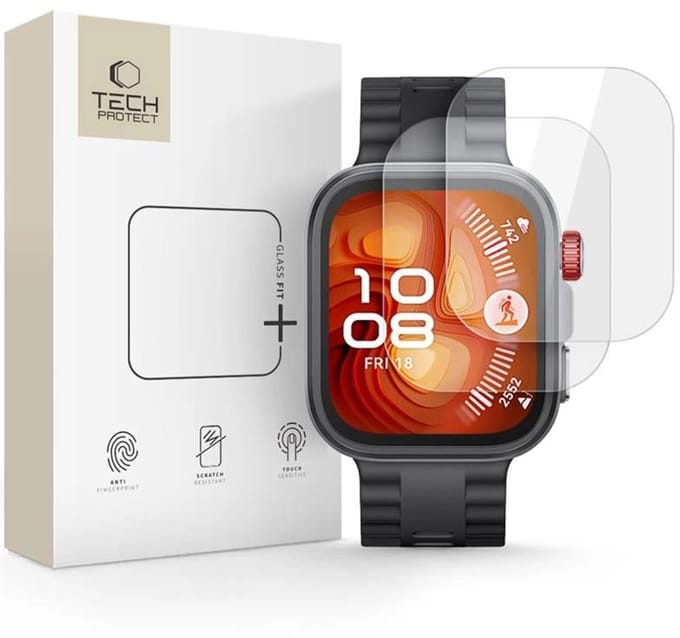Tech-Protect Glass Fit+ 2-pack Tempered Glass for Huawei Watch Fit 4 Pro - Clear