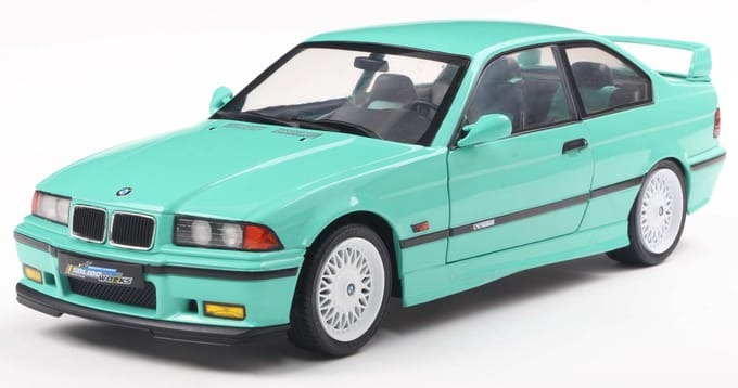 BMW M3 (E36) coupe Solido Works '91, groen (Mint Green) Solido schaal 1:18