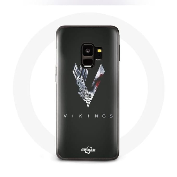 Hoesje - Vikingen - Samsung Galaxy S9 - Hard - V Logo - Zwartgrijs Zwaard