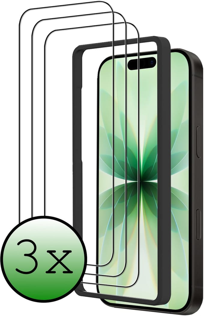 Screenprotector - 3 Stuks Geschikt voor Apple iPhone 17 - Met Installatie Frame - Beschermglas - Gehard Glas - Tempered Glass - Screen Protector