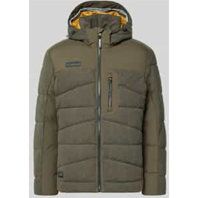 camel active Gewatteerde jas met afneembare capuchon - Maat menswear-54 - Donkerbruin