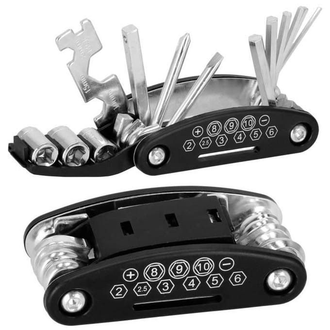 Springos Fietsbanden Reparatieset - Multitool - Etui - Metaal