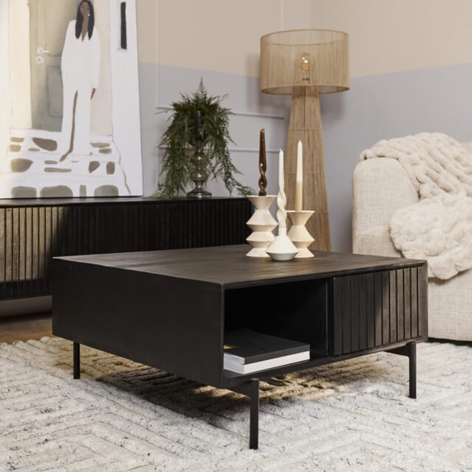 Starfurn - Salontafel Madison - Zwart - 80x80x40 cm