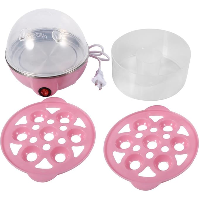 Multifunctionele Dubbellaags Elektrische Eierkoker Stomer Thuiskeukengebruik  (Roze) roze