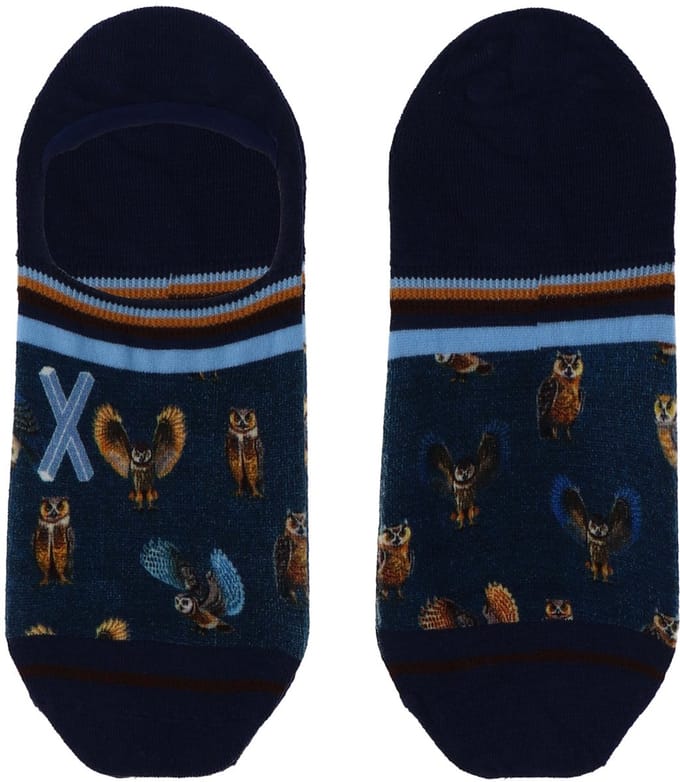 XPOOOS - AFNF Owls Heren bamboe invisible Footies - 1-Pack - Maat 43/46