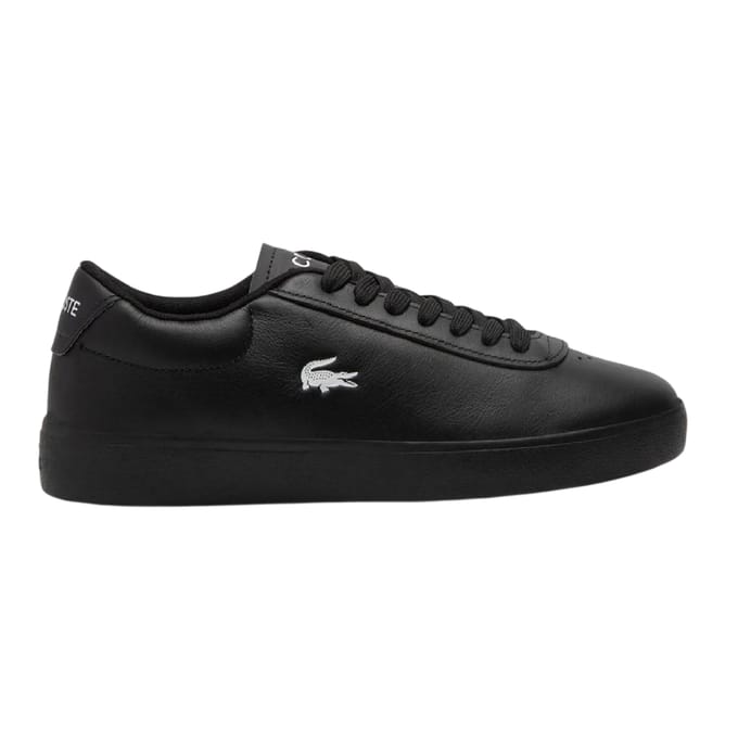 Lacoste Heren Baseshot Evo platte sneakers van krokodillenleer (Zwart)