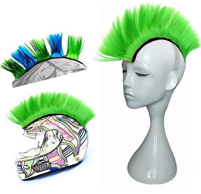 Dailygoods- Motorhelm Met Mohawk - Flexibel - Veilig - Compact - Herbruikbaar - Hoog Temperatuur Draad - 31x4x10cm - Helmaccessoire