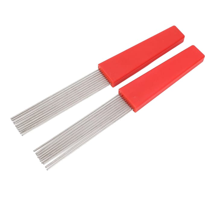 2 STUKS Guiro Schraper Borstel Ergonomisch Ontwerp Plastic en Roestvrij Staal Latijns-Amerikaanse Percussie Kamstijl red